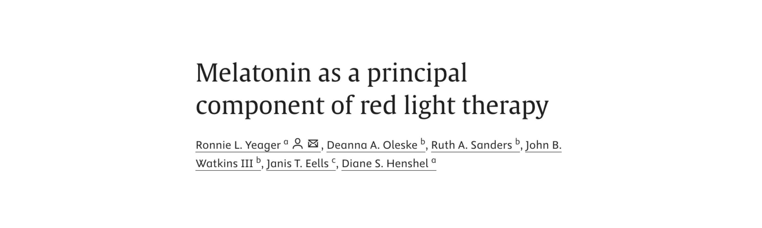 MELATONIN: A MAIN ACTIVE COMPONENT OF RED LIGHT THERAPY