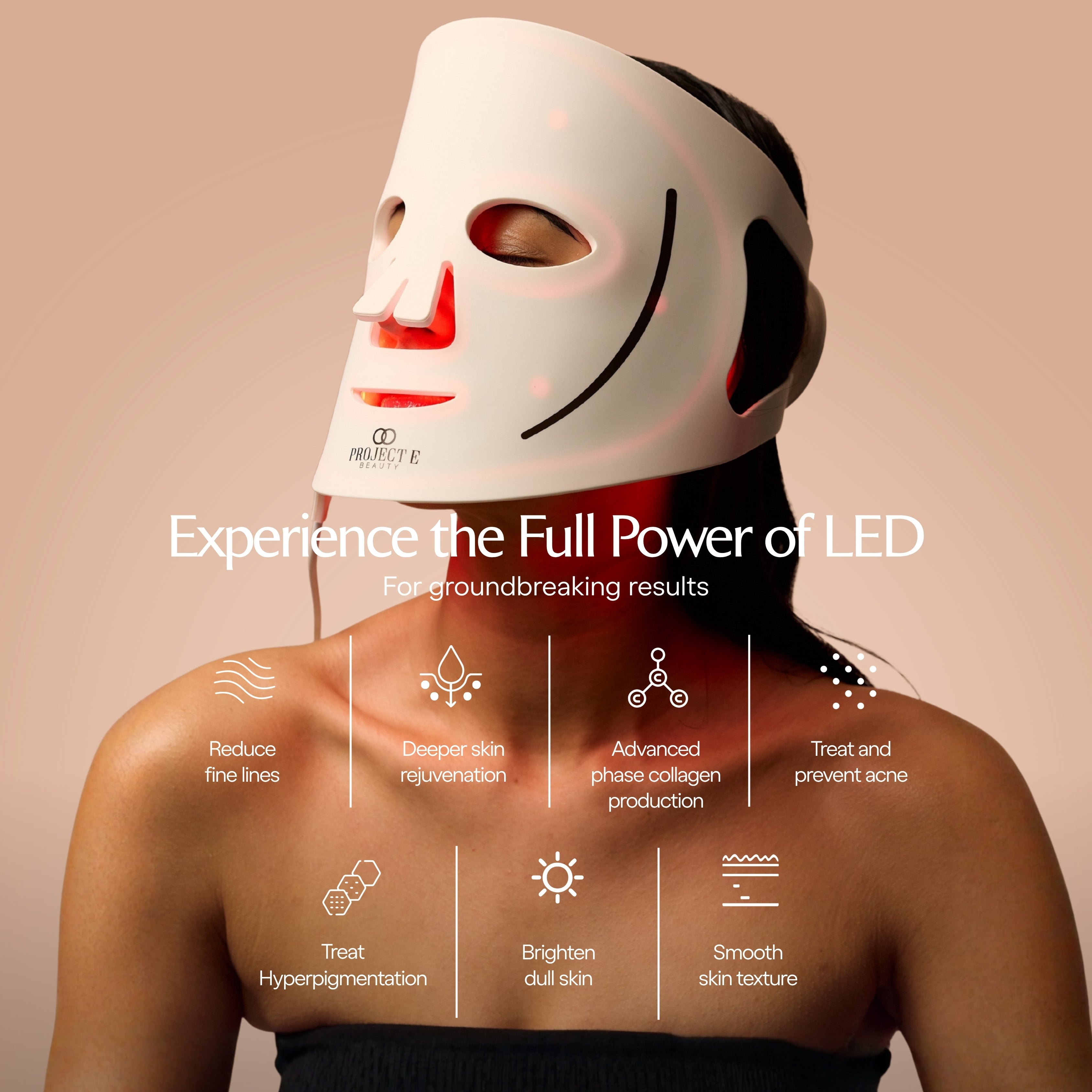 LumaLux Face | Pro LED Red Light Therapy Mask - Project E Beauty